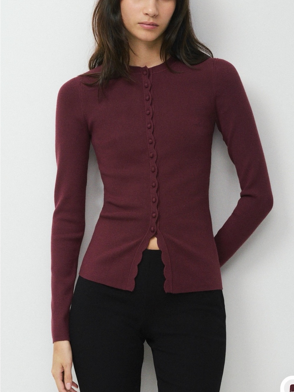 Aritzia Gala Plum Shelly Cardigan